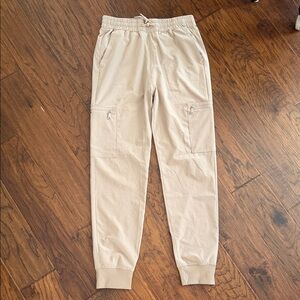 Girls Abercrombie Kids Beige Cargo Jogger Pants-like new